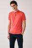 Coral Pink Short Sleeved Knitted Polo Shirt