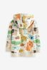 Ecru Cream Safari Animals All Over Print Zip Through originals Hoodie (3mths-6yrs)