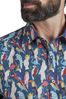 Simon Carter Blue Tropical Birds Shirt
