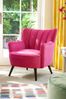 Soft Velvet Fuchsia Pink Rosie Accent Chair