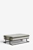 Tweedy Plain Mid Grey Kai Storage Footstool Large with Storage and Coffee Table