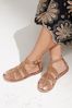 Tan Brown Forever Comfort® Leather Boho Gladiator Sandals