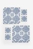 Set of 4 Blue Morrocan Tile Corkback Placemats and Coasters