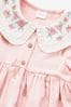 Pink Bunny Peter Pan Collar Puff Sleeve Cotton Jersey Dress (3mths-7yrs)