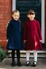 Trotters London Red Burgundy Classic Wool Coat