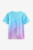 Hype. Girls Teal Blue Marbel Script T-Shirt