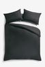 Black Simply Soft Plain Duvet Cover and Pillowcase Set