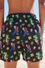 Black Mario Swim Pusset Shorts (3-16yrs)