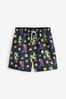 Black Mario Swim Pusset Shorts (3-16yrs)