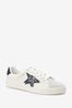 White/Blue Wide Fit Forever Comfort® Star Lace-Up Trainers