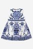 Baby Girls Majolica Dress With Bloomers in Blue