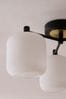 White/Black Ryker 3 Light Flush Ceiling Light Fitting - Also Suitable for Use in Bathrooms