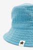 Pale Blue Puff Fabric Bucket Hat (3mths-6yrs)