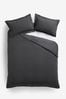 Charcoal Grey Waffle Duvet Cover And Pillowcase Set