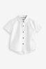 White Short Sleeve Trimmed Oxford Shirt high (3mths-7yrs)