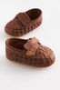 Tan Brown Woven Loafer Baby ligera Shoes (0-24mths)