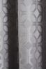 Curtina Silver Oriental Squares Eyelet Curtains