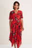 Phase Eight Red Kendall Print Pleat Dress
