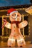 Homcom Yellow 8ft Yellow Inflatable Christmas Gingerbread Man Decoration