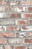 Woodchip & Magnolia Red Sample Brick Wallpaper