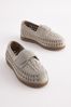 Stone Leather Woven Loafers