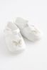White Butterfly T-Bar Baby Shoes (0-18mths)