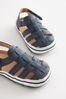 Navy Blue Baby Closed Toe Fisherman bajo Sandals (0-24mths)