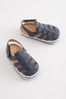Navy Blue Baby Closed Toe Fisherman lace-up Sandals (0-24mths)