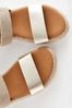 Gold Forever Comfort® Leather Elastic Strap Wedge Sandals