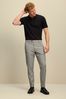 Black/White Skinny Trimmed Check Trousers