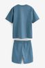 Mid Blue Zip Pocket T-Shirt and Short Set (3-16yrs)