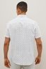 White Geo Printed Short Sleeve Shirt