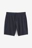 Navy Blue Slim Zip Pocket Jersey Shorts