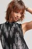 Superdry Natural Sleeveless Sequin A-Line Mini Dress