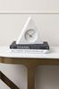 Libra White Marble Triangular Mantel Clock