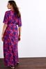 Violet Romance midi dress with collar detail in star print