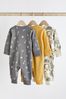 Ochre Yellow 3 Pack Baby Footless Sleepsuits (0-3yrs)