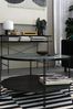 Queer Eye Black Oak Fluted Glass Wainwright Round Coffee Table