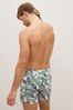 Sage Green Floral Printed Swim Shorts