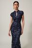 Phase Eight Sofia Embroidered Black Sequin Dress
