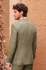 Olive Green Signature Leomaster Italian Linen Slim Fit Suit Jacket