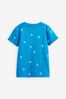 Bright Blue Palm Tree Short Sleeve All Over Print T-Shirt (3mths-7yrs)