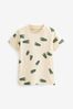 Neutral Dinosaur Footprint Short Sleeve All Over Print T-Shirt (3mths-7yrs)