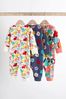 Bright Floral Footless Baby Sleepsuits 3 Pack (0mths-3yrs)