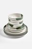 Jasper Conran London Green Abstract 12 Piece Dinner Set