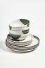 Jasper Conran London Green Abstract 12 Piece Dinner Set