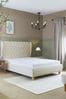 Annaly Velvet Oyster Chatsworth Upholstered Ottoman Storage Bed Bed