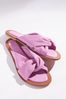 Pink Extra Wide Fit Forever Comfort® Leather Twist Detail Mule Sandals