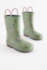 Green Floral Unicorn Fairy Character Handle Wellies