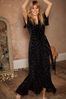 Phase Eight Holly Velvet Star Wrap Maxi Black Dress